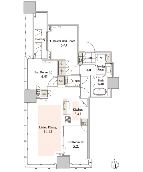 3LDKの間取りの画像